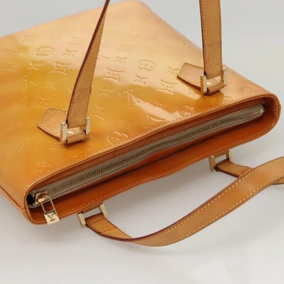 LOUIS VUITTON Monogram Vernis Houston Hand Bag Beige M91004 LV Auth bs26252 - Picture 7 of 16